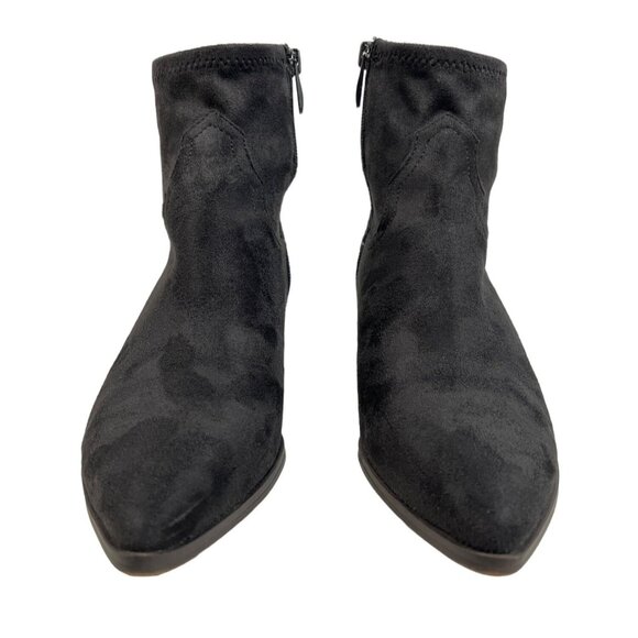 Franco Sarto Women's Black Leather Shaneen Peat Pointed Toe Ankle Booties Sz 8 - Picture 6 of 14